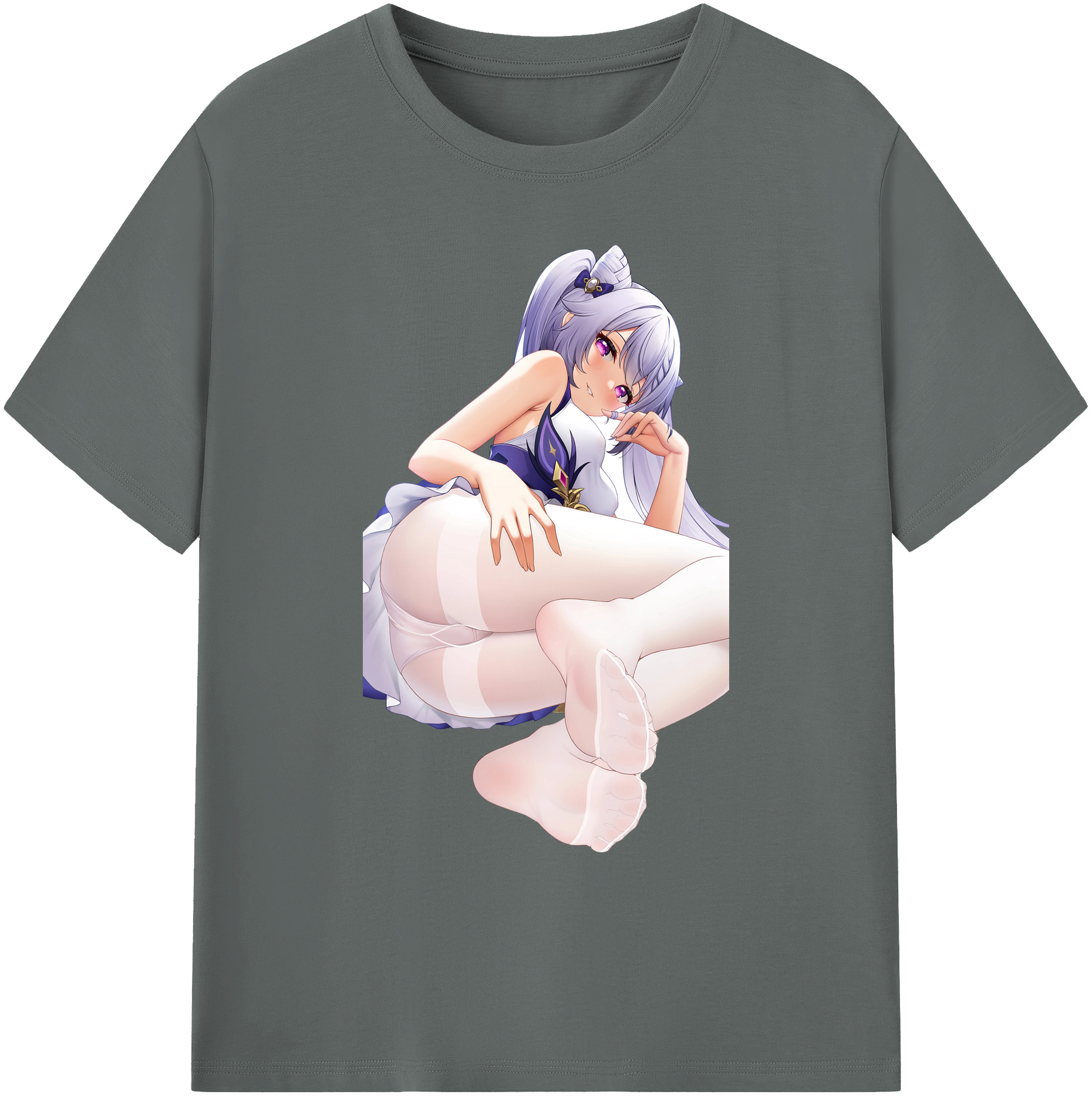 げんし神 刻晴 こくせい genshin Kokusei 綿100％ メンズ半袖Tシャツ｜肌触りやわらか＆通気性
